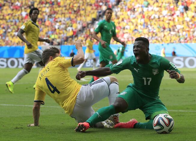 Pasaulio futbolo čempionatas: Kolumbija - Dramblio Kaulo Krantas