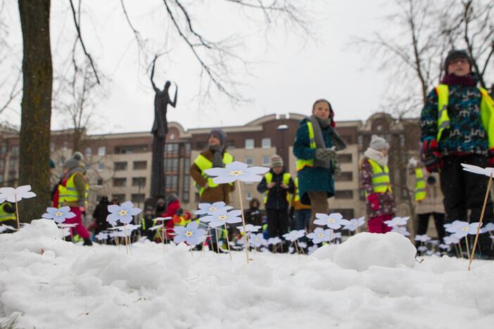 Simbolinė neužmirštuolių pieva Laisvės gynėjams