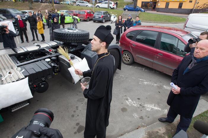 Vežėjai rinkosi į protesto akciją