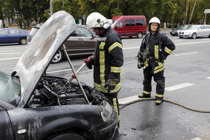 Užsidegė VW Passat automobilis