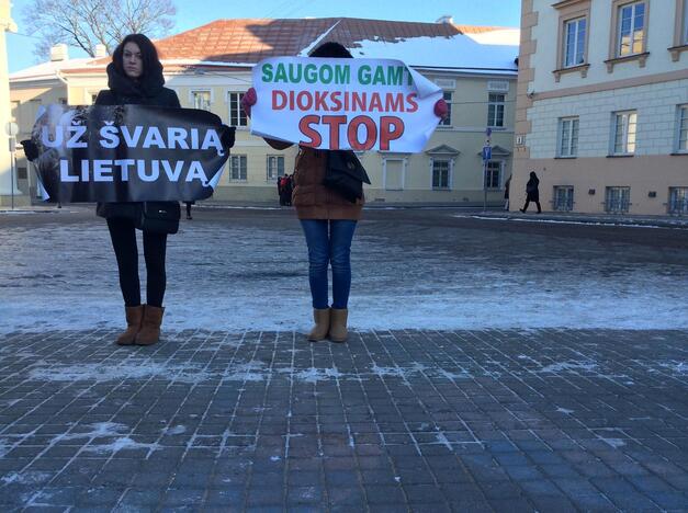 Prie prezidentūros – kauniečių protestas prieš „Fortum“