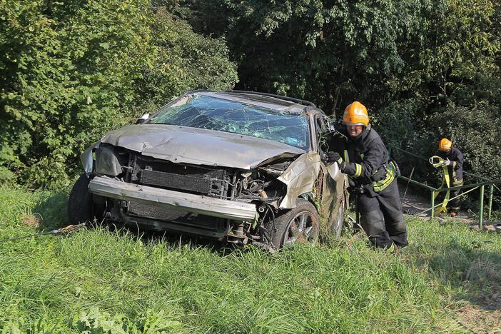 Nuo skardžio nulėkė automobilis