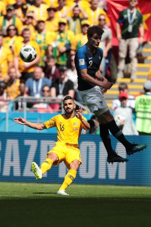 Pasaulio futbolo čempionate Prancūzija palaužė Australiją