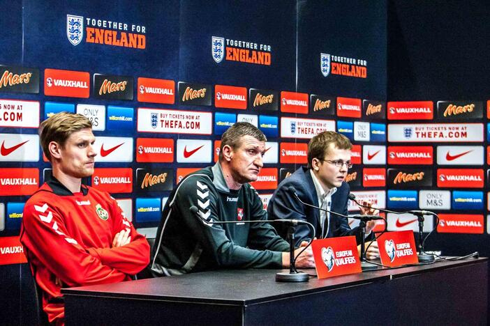 Lietuvos futbolo rinktinės treniruotė "Wembley" stadione