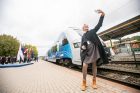 Kauno geležinkelio stotyje susitiko traukiniai iš Lisabonos ir Talino Kauno geležinkelio stotyje susitiko traukiniai iš Lisabonos ir Talino