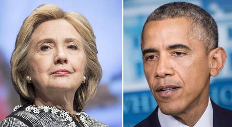 Hillary Clinton ir Barackas Obama