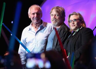 Harrisonas Fordas, Markas Hamillas ir Carrie Fisher