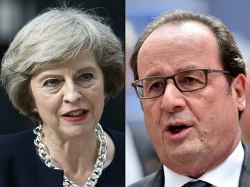 Theresa May ir Francois Hollande'as