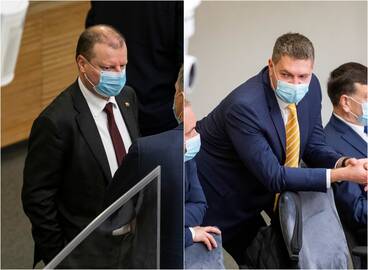 Saulius Skvernelis (kairėje) ir Andrius Mazuronis (dešinėje)