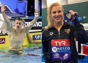 Danas Rapšys ir Rūta Meilutytė.