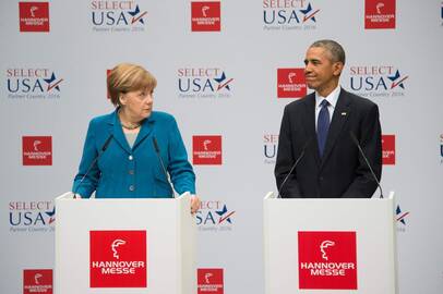 Angela Merkel ir Barackas Obama