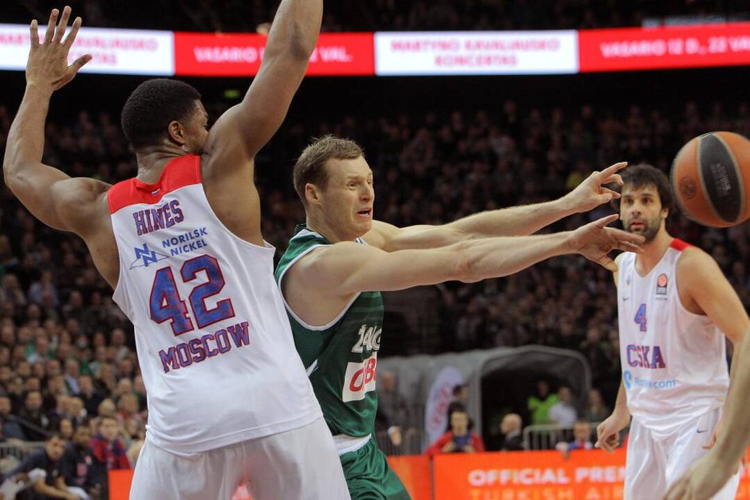 Eurolygoje Kauno „Žalgiris“ skaudžiai pralaimėjo Maskvos CSKA.