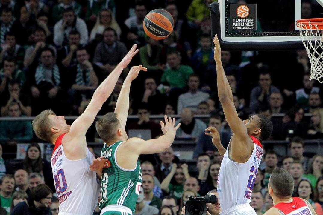 Eurolygoje Kauno „Žalgiris“ skaudžiai pralaimėjo Maskvos CSKA.