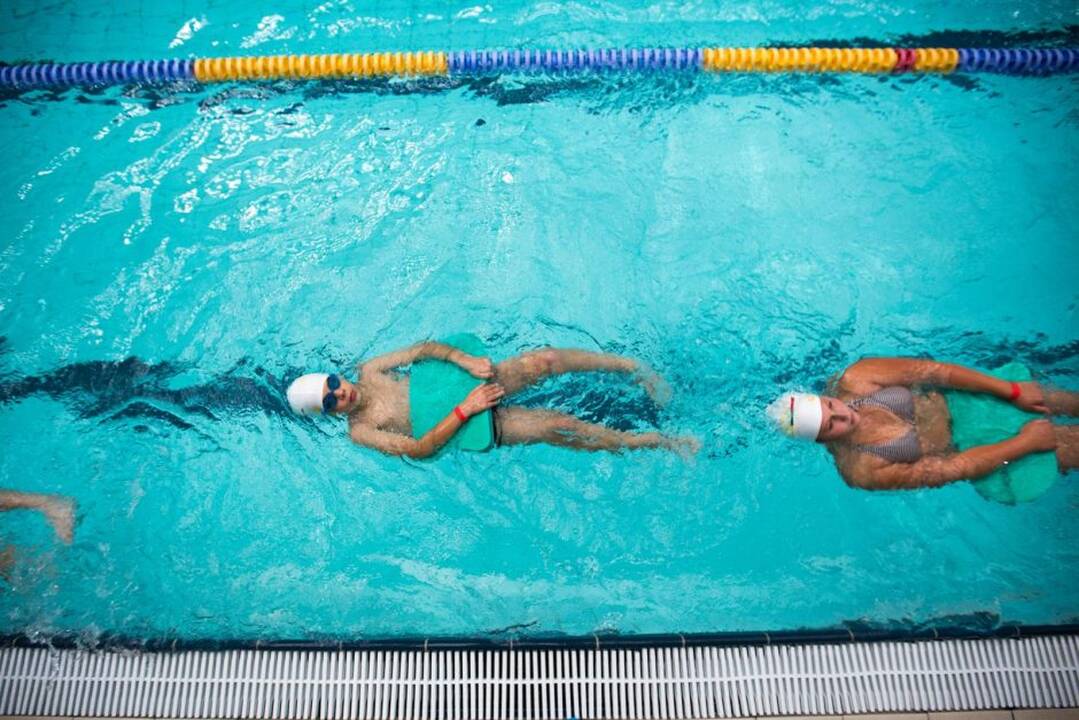 Rūta Meilutytė mokė vaikus plaukti
