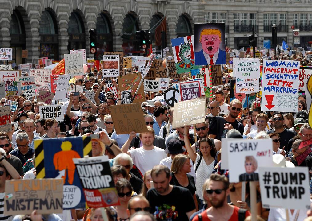 Protestas Londone prieš D. Trumpo vizitą