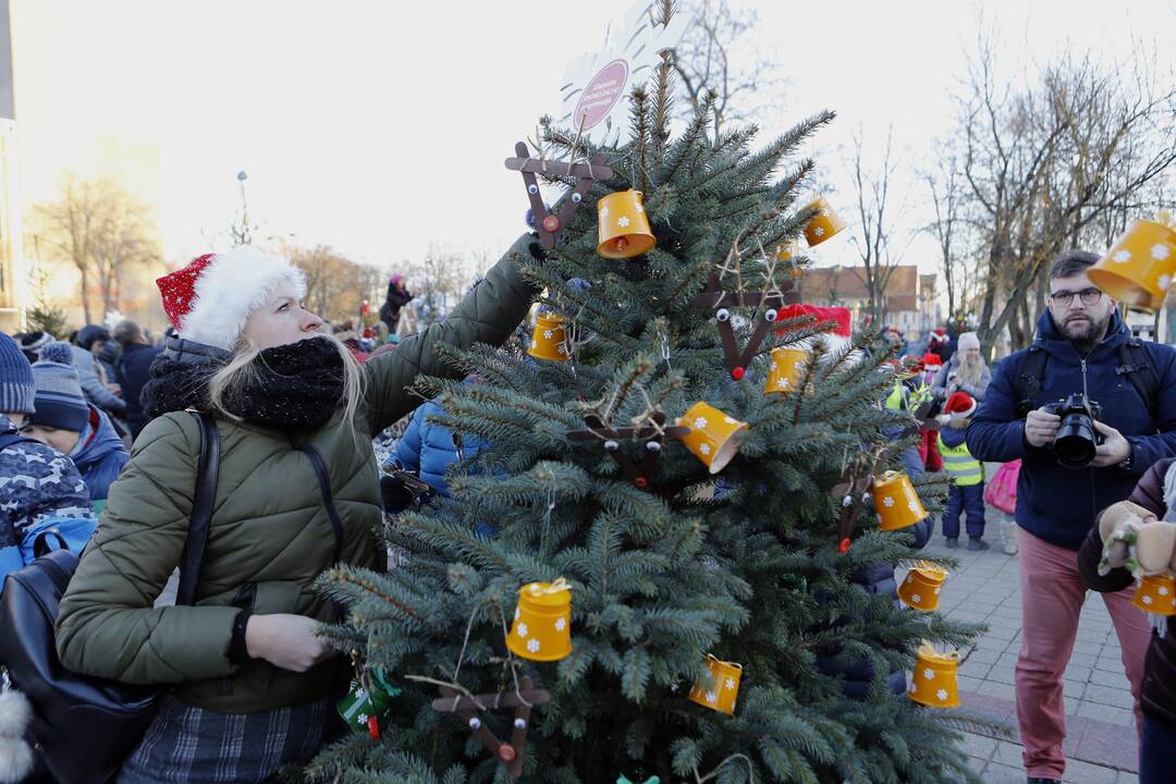 100 eglučių Atgimimo aikštėje puošimas