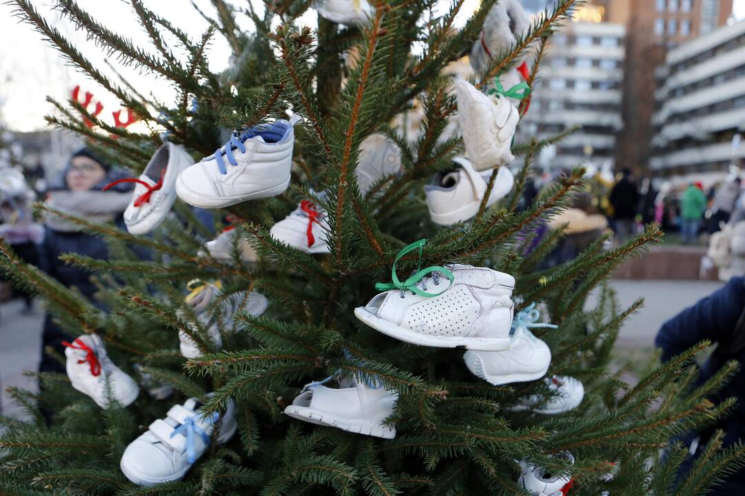 100 eglučių Atgimimo aikštėje puošimas