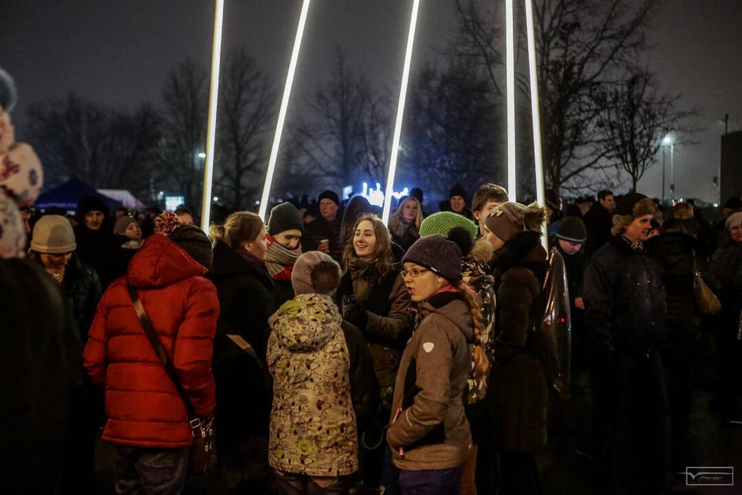 Šviesų projektas "Mama, tėtis aš ir šuo"