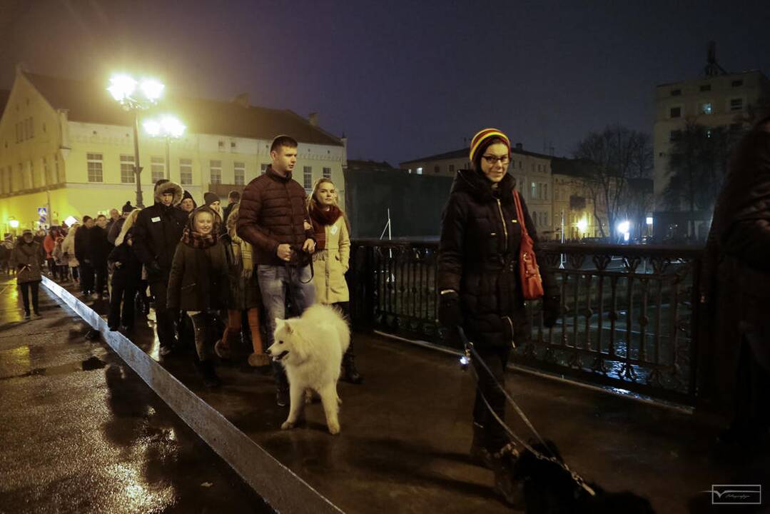 Šviesų projektas "Mama, tėtis aš ir šuo"