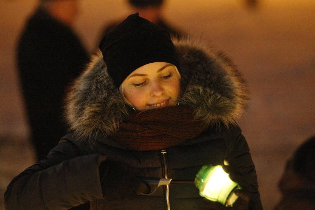 Žvakelių uždegimo akcija "Vienybės laiptai"