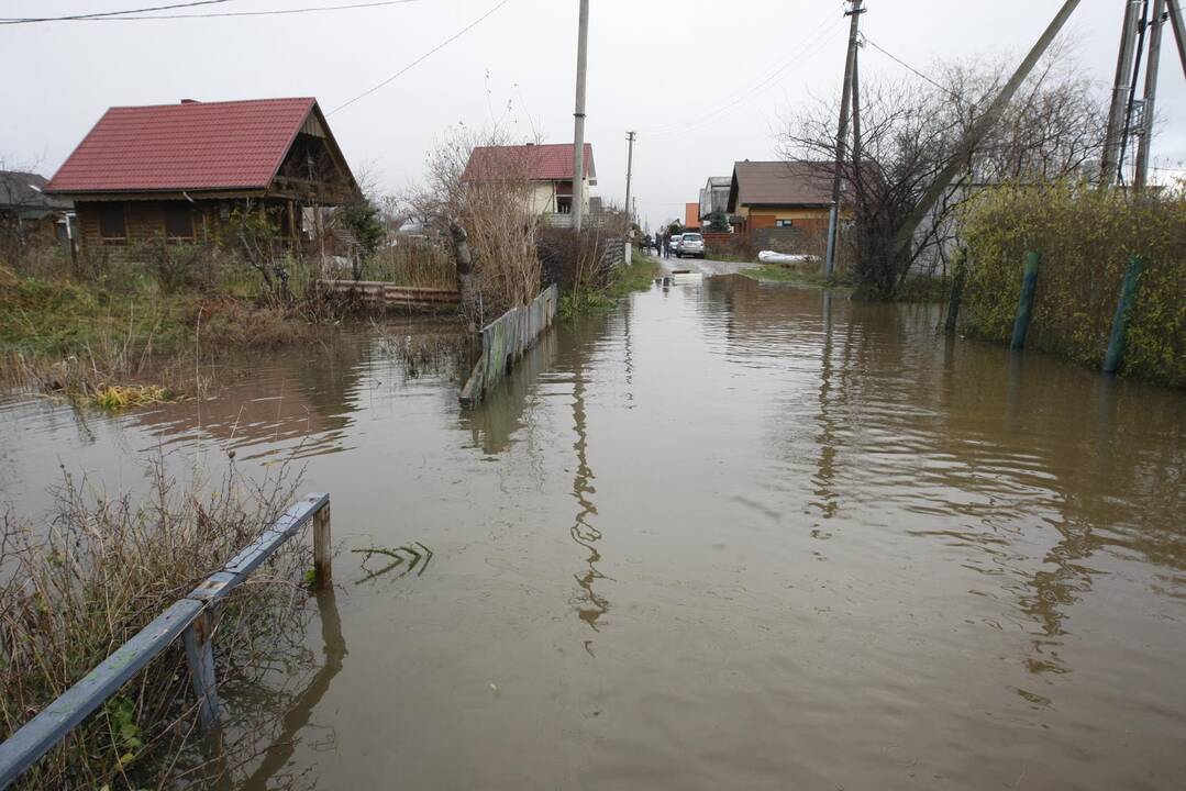 Purmaliuose vanduo tuoj sieks namų stogus