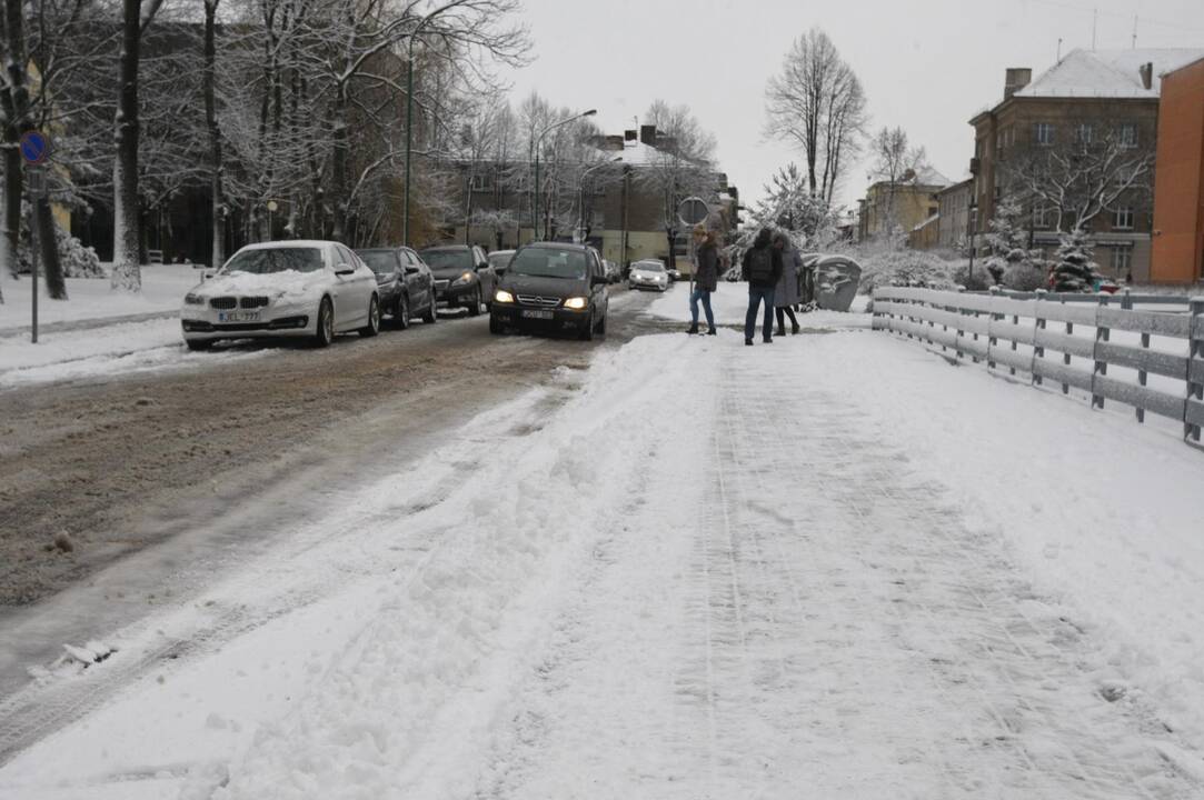 Klaipėdoje vėl prisnigo