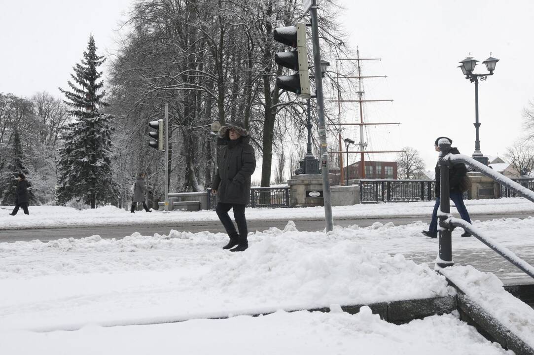 Klaipėdoje vėl prisnigo