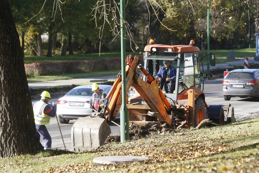 Mokyklos gatvėje  automobilių spūstys