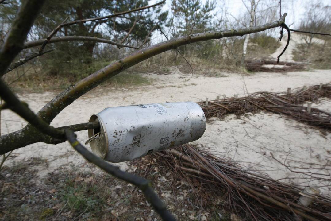 Šiukšlių maišai pakelėse