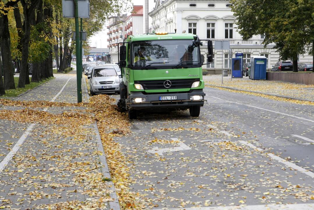Prapliupus lietui, krintantys lapai pridaro bėdų: technika gatvėse sukinėsis dažniau