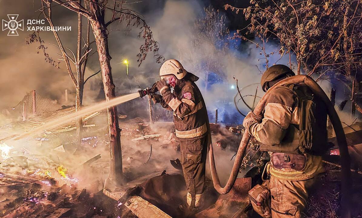 Per rusų dronų ataką Charkive sužeisti 45 žmonės