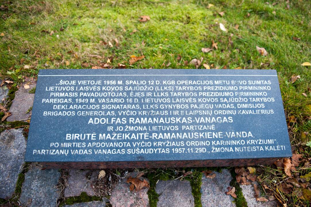 Akcija prie paminklo A. Ramanauskui-Vanagui