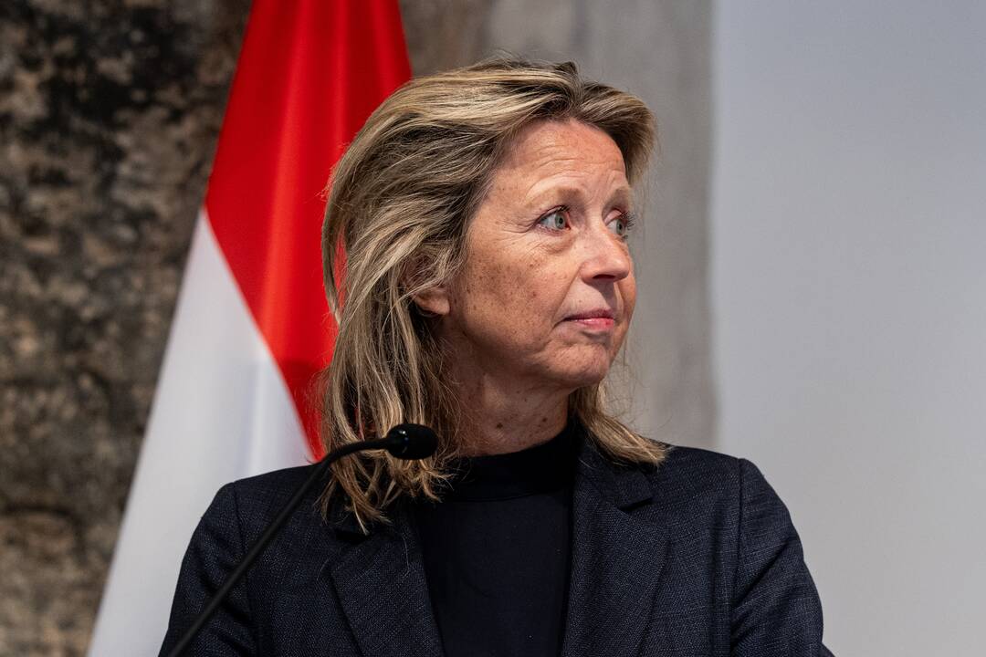 L. Kasčiūno ir Nyderlandų gynybos ministrės K. Ollongren spaudos konferencija