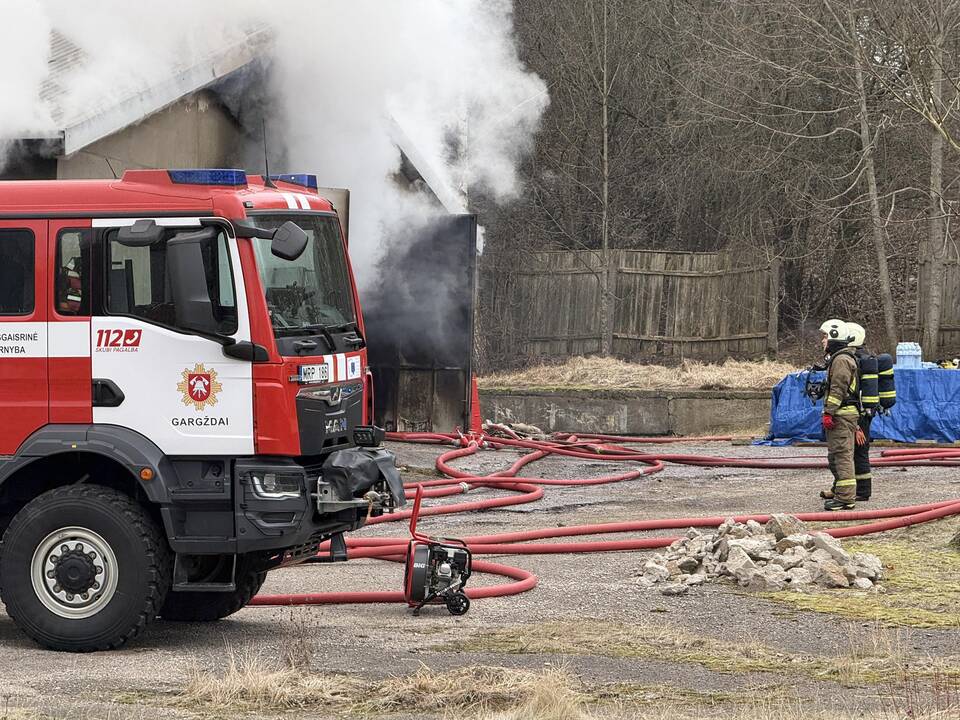Klaipėdos rajone užsiliepsnojo medžio apdirbimo įmonė