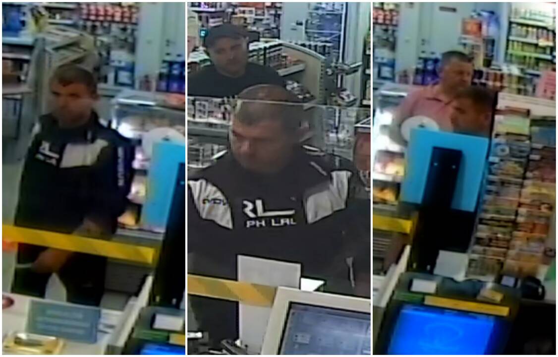 Degalinėje Alytuje buvo pateikta suklastota 200 eurų kupiūra: gal atpažįstate šiuos vyrus?