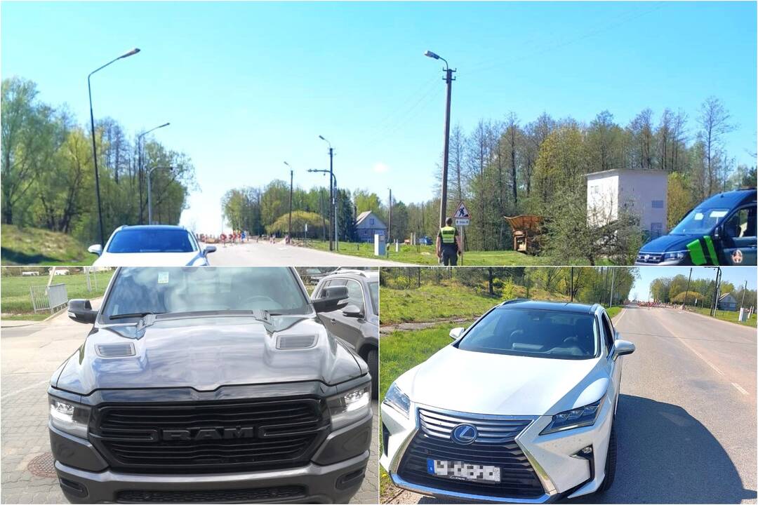 Sulaikyti automobiliai.