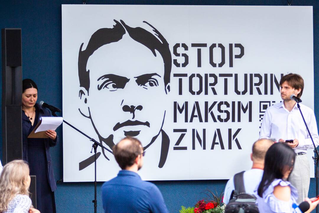 Solidarumo akcija Vilniuje M. Znakui palaikyti.