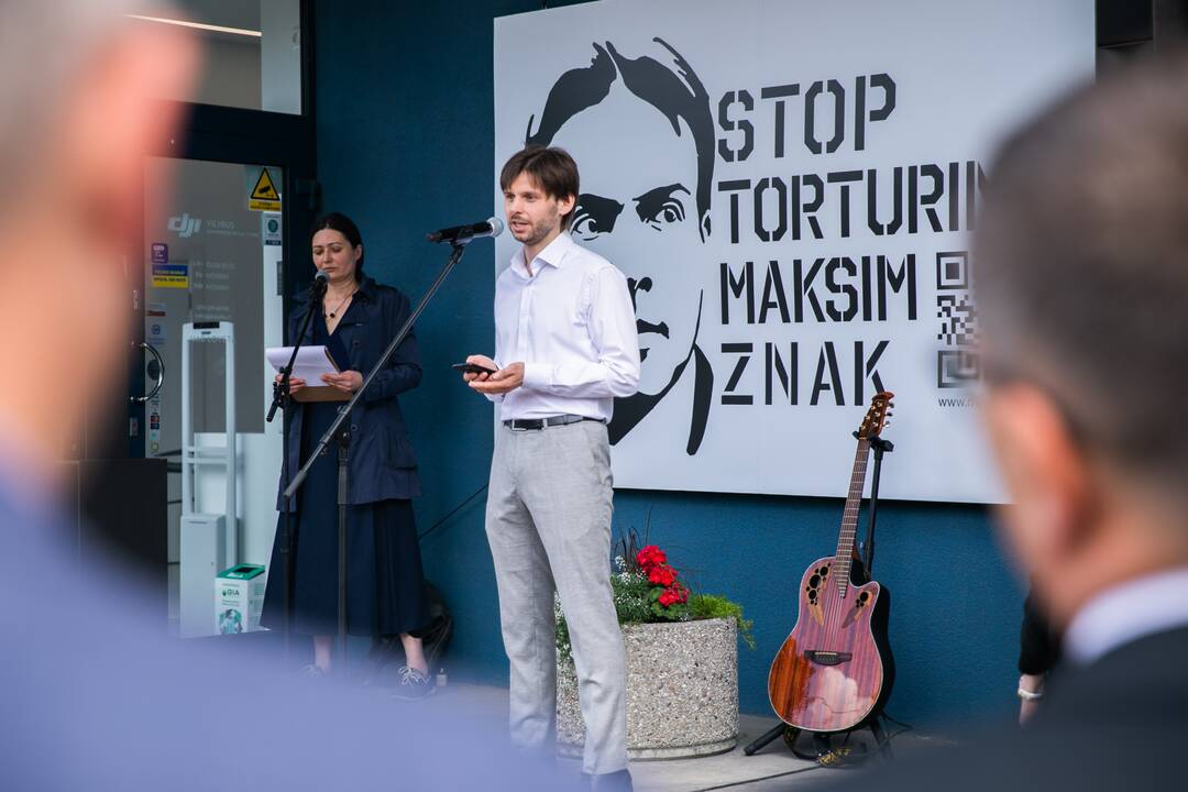 Solidarumo akcija Vilniuje M. Znakui palaikyti.