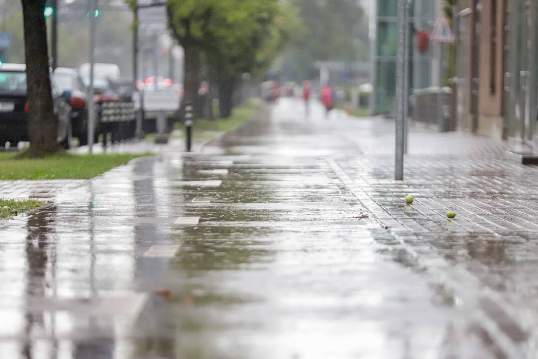 Vietomis Kauną skalavo smarkus lietus