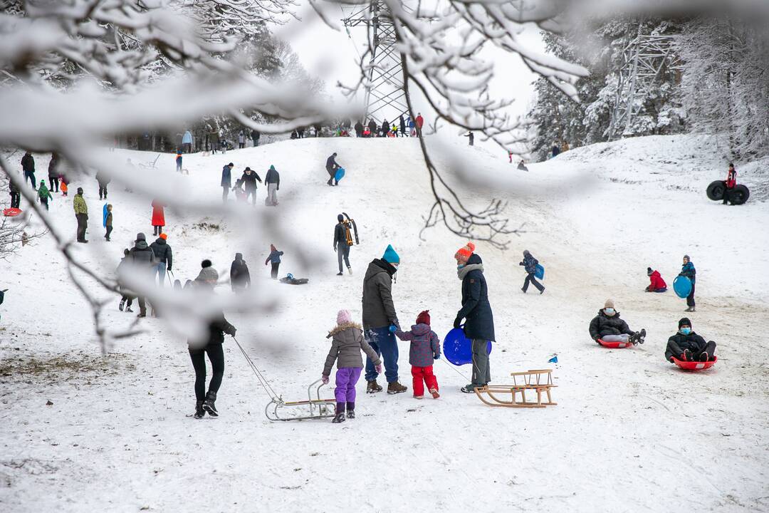Su rogėmis ir čiuožynėmis kauniečiai šturmavo parkus ir miškus