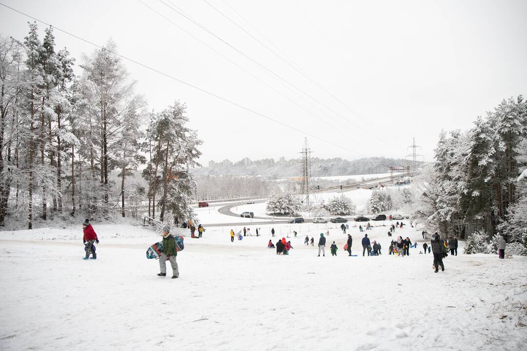 Su rogėmis ir čiuožynėmis kauniečiai šturmavo parkus ir miškus