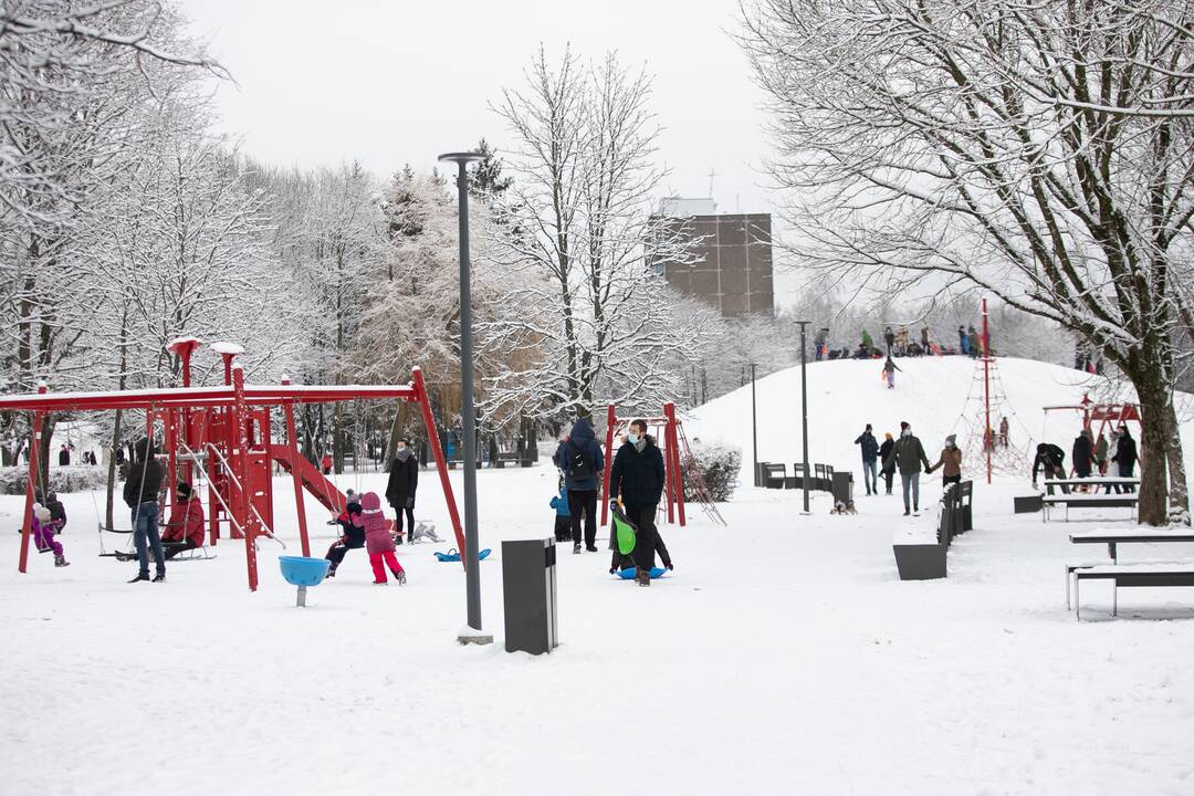 Su rogėmis ir čiuožynėmis kauniečiai šturmavo parkus ir miškus