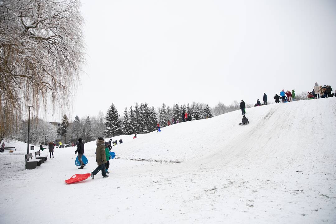 Su rogėmis ir čiuožynėmis kauniečiai šturmavo parkus ir miškus