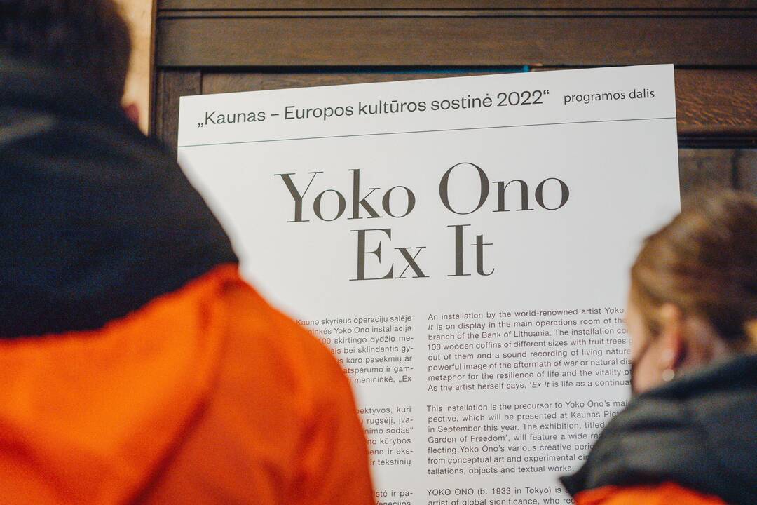 Yoko Ono instaliacijos „Ex It“ pristatymas