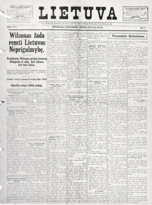 Autoritetas: siekdami JAV paramos kovai dėl Lietuvos valstybingumo Amerikos lietuviai veržėsi susitikti su prezidentu W. Wilsonu.
