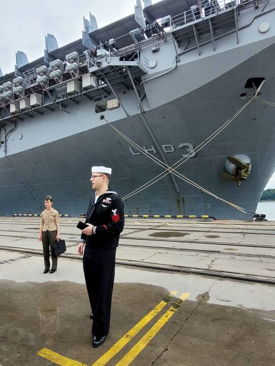 Į Lietuvą atvyko vienas didžiausių JAV karinių laivų USS Kearsarge