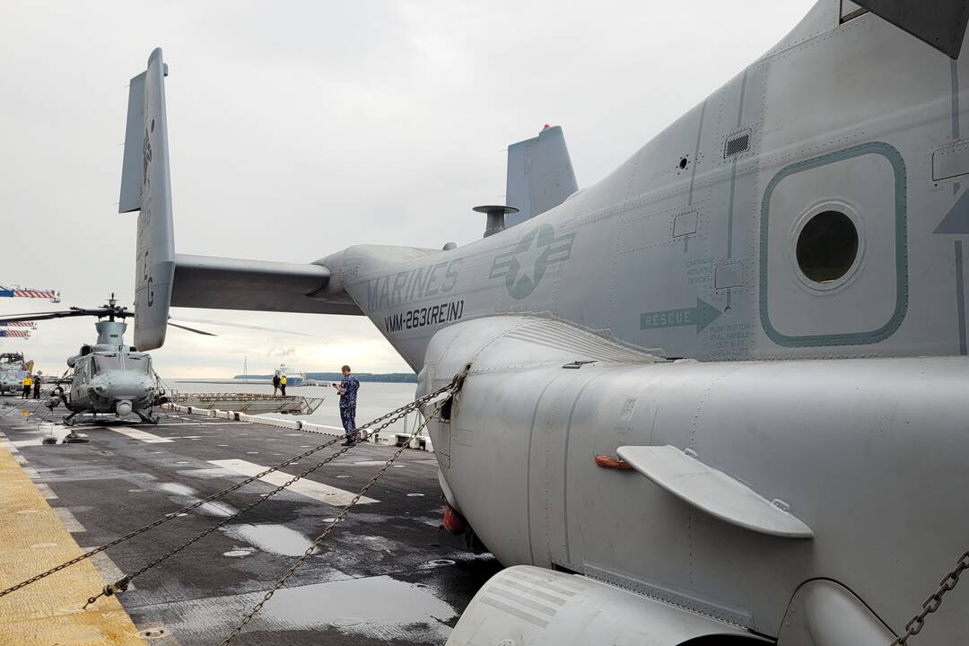 Į Lietuvą atvyko vienas didžiausių JAV karinių laivų USS Kearsarge