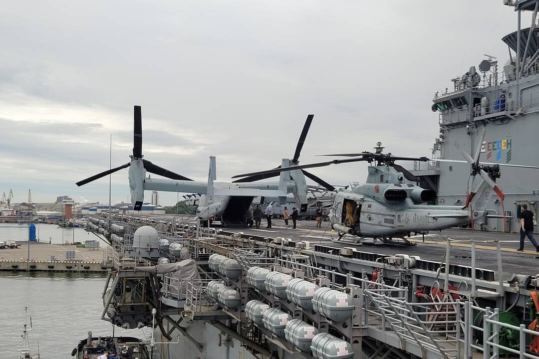 Į Lietuvą atvyko vienas didžiausių JAV karinių laivų USS Kearsarge