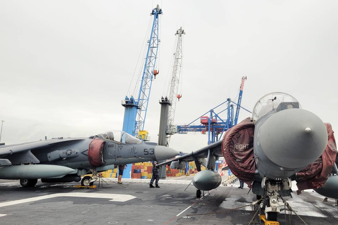 Į Lietuvą atvyko vienas didžiausių JAV karinių laivų USS Kearsarge