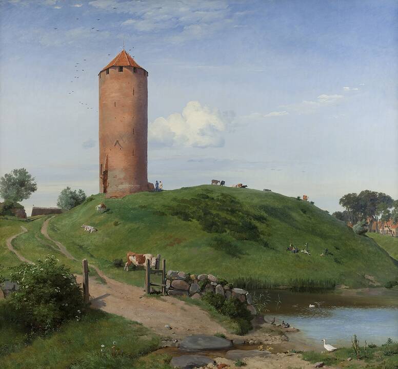Johan Thomas Lundbye. Žąsies bokštas Vordingborge, Zelandijos saloje,1842.